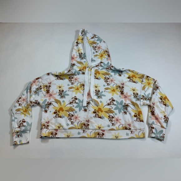 Disney Tops - Disney Store Minnie Mouse Ladies' Floral Hooded Sweatshirt size small (bin DD)